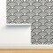 Rice And Nori Black White Japan Japanese Wave Geometric Monochrome Stripes Custom Removable Wallpaper by Spoonflower Peel & Stick Wallpaper 2FT Wide